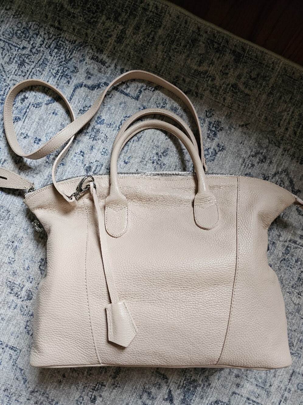 Alberta Di Canio Pebble Leather Handbag - Pale Pink